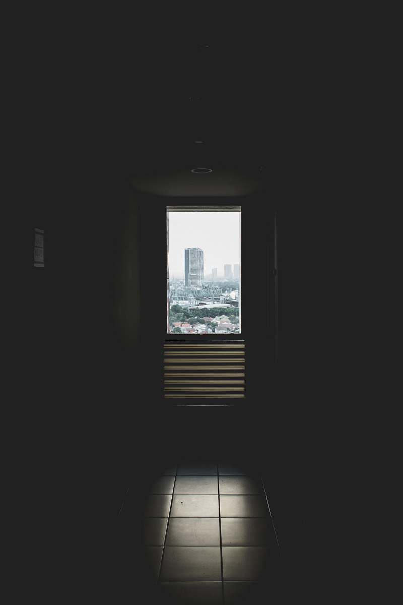 indoors gray floor tiles corridor